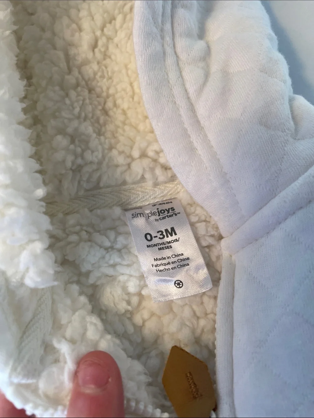 Carter's Quilted Hooded Baby Jacket in Cream